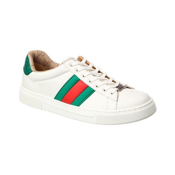Gucci Ace Leather Sneaker, White - Picture 1 of 5